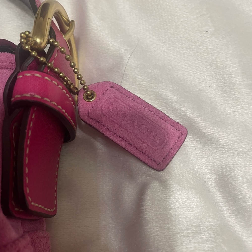 Vintage Y2K Coach Signature Sufflette Handbag SoHo Pink Suede K04S-5675 - Picture 7 of 10